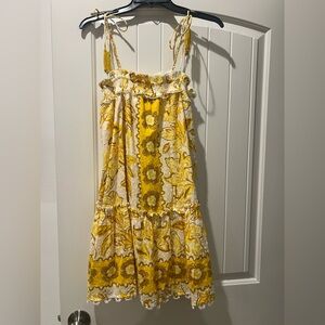 Yellow and White Floral Boho Sundress